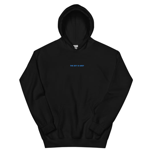 the sky is grey hoody (black or blue)